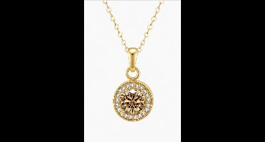 Luxe ketting - verguld - Zirkonia - Stijlvolle ketting - Goudkleurig - Roestvrijstalen -cadeau -Valentijn - Liefde - Verrassing