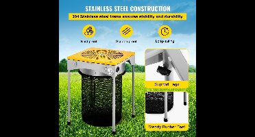 Tafelblad Trimmer - Bladknop Trimmer - Hydrocultuur 3 Snelheden - Met 6 Extra Mesjes - 304 Roestvrij Staal - 18 inch - 60W