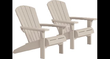 Keter Troy Adirondack Tuinstoel - 2 stuks - 81x93x96,5cm - Soft Beige