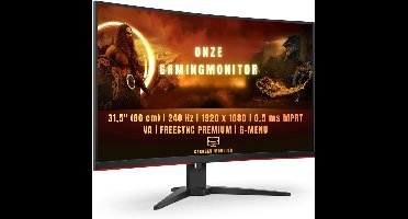 Zyrex® Gaming Monitor 240hz - Gaming Monitor -Zwart - 21cm x 29cm x 10cm