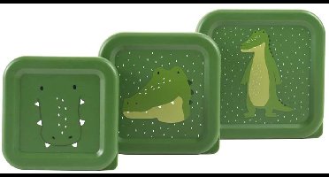 Trixie Set van 3 snackdozen – Mr. Alligator – 3-delige snackbox – Makkelijk te openen – Ideaal voor kinderen