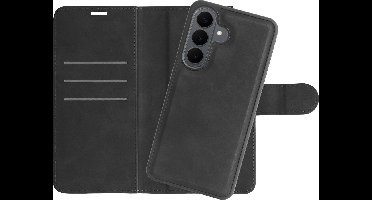 Just in Case hoesje geschikt voor Samsung Galaxy S26 Plus Hoesje met Pasjeshouder geschikt voor MagSafe - Uitneembare 2-in-1 Premium Bookcase - Zwart