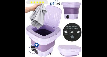 Mini Wasmachine met Centrifuge 8L Paars - Opvouwbare Wasmachine - Kleine Wasmachine - Camping Wasmachine - Wasmachine Draagbaar - Met Ebook