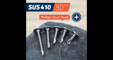 Schroevenset 80 Stuks – Zelftappende Metaalschroeven – RVS – Assortiment Set – Voor Hout, Metaal en Kunststof