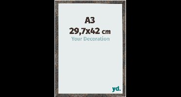 Your Decoration - Fotolijst A3 29,7x42 cm - MDF - Geoxideerd Metaal - Bologna
