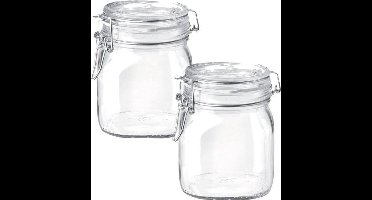 Weckpot - Voorraadpot - Transparant - Vierkant - 750 ml - 2 stuks