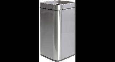 MAUL Afvalbak MAULprime 25 l edelstaal 25.1 x 25.1 x 49.2 cm zilver