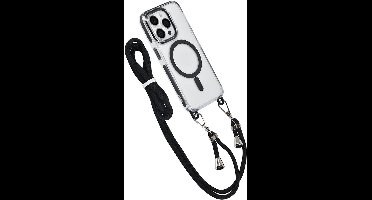 TUNIQ telefoonhoesje voor Apple iPhone 14 Pro - MagSafe backcover met koord - Zwart