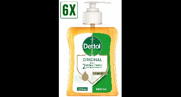 6 x Dettol Antibacteriële Handzeep Original 250ML - Wasgel - 2 hydraterende ingrediënten