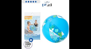 Bestway Opblaasbare Strandbal 31036 51 cm - Speelgoed 3 jaar Zwembadbal Waterbal Beach Ball Van Duurzaam PVC Voor Strand Zwembad Tuin En Vakantie Kleurrijk Design Met Ebook