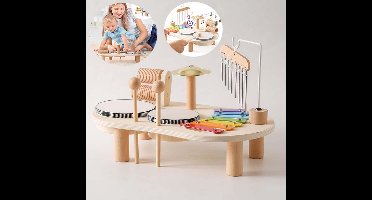 Kinderen Houten Muziek Speelgoed - 7 in 1 Muziek Kinderen Speelgoed - Vroege Onderwijs Rack Drum Speelgoed