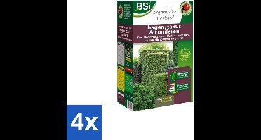 BSI – Hagen, Taxus & Coniferen Meststof – Sterke Groei & Diepgroene Naalden – 4 kg (40 m²) - Voordeelverpakking - 4 stuks
