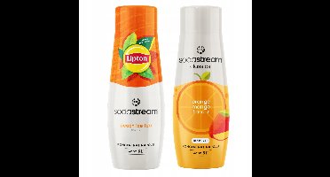 SodaStream - Limonadesiropen - Lipton Peach en Orange Mango Zero - 2 stuks