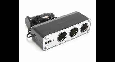 KING Serie - Auto Sigarettenaanstekerverdeler - 12V - 3 Stopcontacten + USB