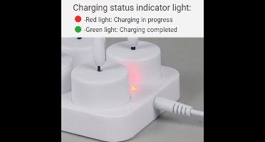4 Oplaadbare Theelichtjes Met Laadstation - Elektrische Oplaadbare Kaarsen Usb - Led-Theelichtjes - Oplaadbaar - Outdoor - Voor Buiten - Tuin - Tafel - Kamer - Halloween Kerstmis(Geen Afstandsbediening)
