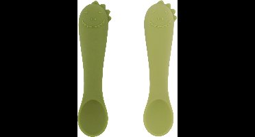 Trixie | Eerste Babylepels 2-Pack - Mr. Dino - Zachte Siliconen - Gemakkelijke Grip - 4m+