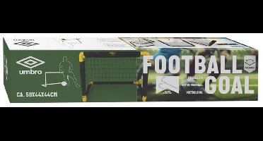 Umbro Voetbaldoel - Voetbalgoal 50 x 44 x 44 cm - Voetbal Goal Opvouwbaar - Makkelijk op te Bergen - Voetbal Training Doel voor Kinderen en Volwassenen - Kunststof - Zwart/ Geel