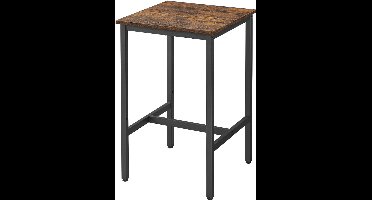 Hoppa! | bartafel | stalen frame - eenvoudige montage - industriële stijl | vintage Bruin-Zwart | 61 x 61 x 91 cm (L x B x H)