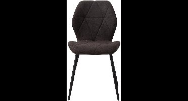 Eetkamerstoelen - Set van 4 - Gestoffeerde - Zachte Linnen - Fluwelen Zitting - Ergonomische - Metalen Poten - Comfortabel en Stijlvol - 42cm x 48cm x 86cm - Zwart