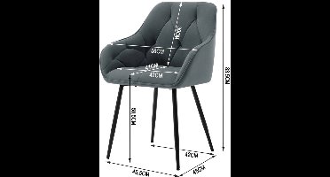 Eetkamerstoelen – Dining Stoelen – Keukenstoelen – Bureaustoelen – Makeup Stoelen – Fluweel Donkergroen – Metalen Poot – Set Van 2