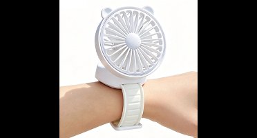 Horloge Fan - Persoonlijke Draagbare Polsventilator - Elektrische Mini Horloge Ventilator - voor Kinderen Outdoor Reizen/Wandelen/School Sport/Thuis - Wit