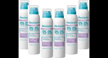 Deoleen 0% Aluminium - Deodorant Sensitive - 24 uur effectieve bescherming - 0% parfum & 0% alcohol - Dermatologisch getest - Anti-witte strepen -voordeelverpakking 6 x 150 ml