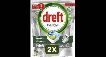 2 x Dreft Platinum All In One - Vaatwascapsules - Original - 43 Capsules