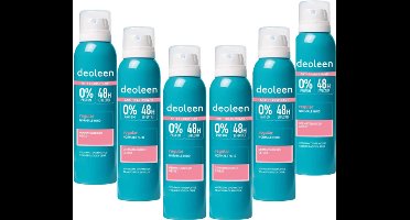 Deoleen Anti-transpirant - Aerosol Regular - Voorkomt overmatige transpiratie en transpiratiegeur - 48 uur effectief - 0% parfum - Dermatologisch getest - Deodorant -Voordeelverpakking 6x 150 ml