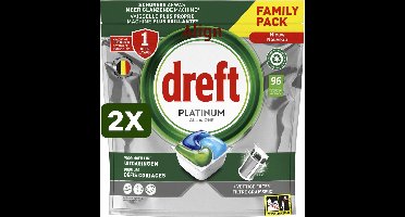 2 x Dreft Vaatwastabletten Platinum All In One Original - 96 stuks