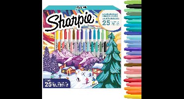 Sharpie Set van Permanent Markers | Limited Edition Feestdagen Kleurenassortiment | Fijne Punt | 18 Markers | Kerstcadeauset