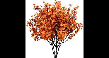 6 Bundels gipskruid kunstbloemen - Real Touch - Nepbloemen zijden bloemen bulk - voor vaas, thuis, kantoor, bruiloft, lente, binnen, buiten, tafeldecoratie, feestdecoratie, oranje