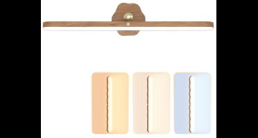 Magnetische draaibare driekleurenlamp — 360° verstelbare LED-wandlamp & leeslamp | Draadloze verlichting voor thuis | Ideaal voor leeshoekjes, kasten en werkplekken (Driekleurenlicht)
