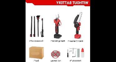 3-in-1 Snoeigereedschap - Accu Snoeischaar - Accu Kettingzaag - Telescopische Zaag - Draadloze - 3500W - Lichtgewicht - Tuingereedschap - Zonder Accu - 20.000RPM