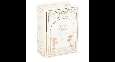 Something Different Vaas – Boekvorm Design – Wit – Keramiek – 15 cm – Bloemenvaas 600 ml – Decoratie voor Boekenliefhebbers