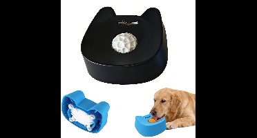 Honden likkom met bal - Slowfeeder voor yoghurt, bouillon en natvoer - Likbal anti-kliko - Antislip bodem - Interactief speelgoed voor huisdieren - Voor grote, middelgrote en kleine honden - Zwart