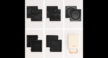 Core® Wafelijzer Met Verwisselbare Platen - Wafelijzer Tefal - Wafelijzer - Gebroken wit - 14cm x 22cm x 9cm