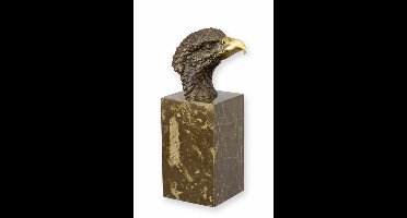 Bronzen beeld - Adelaarskop - sculptuur - 20 cm hoog