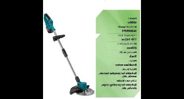 Handmaaier - Grasmaaier - Grastrimmer - Grasschaar - Grasmachine - 4000W - 9 Inch - Elektrische/Accu - Borstelloze Grastrimmer met Digitaal Display – Krachtige Accu Tuinmaaier - 21V/18V Compatibel - Zonder Batterij