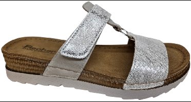 Fischer 556205 804 Slippers Zilver met Print Leer Dames - Zilver - 40