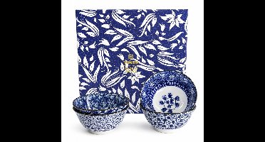 Tokyo Design Studio - Hana Blue - Kommenset 4-delig - 500 ml - Ø15 cm
