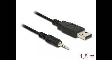 Delock Converter USB 2.0 male > TTL 2.5 mm 3 pin stereo jack male 1.8 m (3.3 V )
