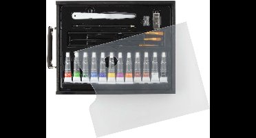 Nassau Zwarte Houten Koffer Acryl Set - 21dlg.