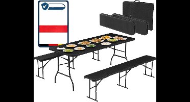 Core® Biertafel - Biertafels - Biertafelset - Zwart - 182cm x 75cm x 75cm