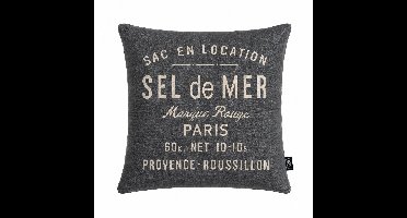 Unique Living - 2 stuks - kussenhoes - sierkussenhoes - grijs - jeans - 45 x 45 cm - rits - Parijs - Frankrijk