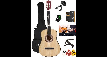 Finesse Akoestische Gitaar - met Videocursus - Nylon Snaren - Klassieke Gitaar - Spaanse Gitaar - Kind - Volwassenen - Naturel