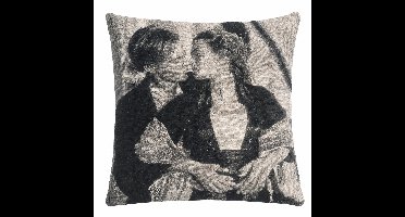 Unique Living - 4 stuks - kussenhoes - sierkussenhoes -grijs - zwart - Titanic - Leonardo DiCaprio - Kate Winslet - film - 45 x 45 cm - rits