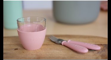 Béaba Glazen Serviesset – Eucalyptus – 3-delig – Bord, Kom & Beker – Met Zuignap – Voor Kinderen van 1 tot 6 Jaar