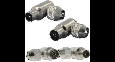 Coaxstekker Set Haaks Fe-/male