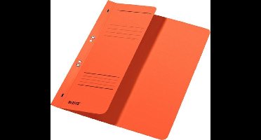 Snelhechtmap Leitz 3740 A4 1/2 voorblad + 2 gaats 250gr karton oranje 50ST