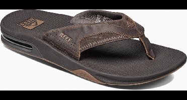 Reef Leather Fanningdark Brown Heren Slippers - Donkerbruin - Maat 47